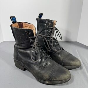 Ariat Black Performer Pro VX Laced Paddock Black Equestrian Riding Boots 10B